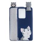 For Huawei P40 Shockproof Colored Painted Lying Cartoon TPU Protective Case(Big Face Cat) - 1