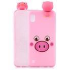 For Galaxy A01 Shockproof Colored Painted Lying Cartoon TPU Protective Case(Pink Pig) - 1