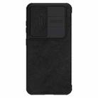 For Samsung Galaxy S23 5G NILLKIN QIN Series Pro Sliding Camera Cover Design Leather Phone Case(Black) - 1