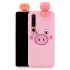 For Xiaomi Mi 10 Shockproof Colored Painted Lying Cartoon TPU Protective Case(Pink Pig) - 1
