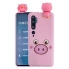 For Xiaomi Mi Note 10 Shockproof Colored Painted Lying Cartoon TPU Protective Case(Pink Pig) - 1