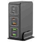 818H 120W Type-C + USB 6-Ports Desktop Fast Charger, Plug Type:US Plug(Black) - 1