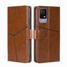 For TCL 405 / 406 / 408 Geometric Stitching Horizontal Flip Leather Phone Case(Light Brown) - 1