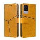 For TCL 405 / 406 / 408 Geometric Stitching Horizontal Flip Leather Phone Case(Yellow) - 1