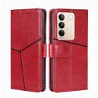 For vivo S16 / S16 Pro Geometric Stitching Horizontal Flip Leather Phone Case(Red) - 1
