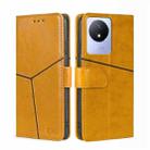 For vivo Y02 4G Geometric Stitching Horizontal Flip Leather Phone Case(Yellow) - 1