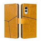 For Fujitsu Arrows N F-51C Geometric Stitching Horizontal Flip Leather Phone Case(Yellow) - 1