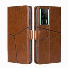 For Xiaomi Redmi K60E Geometric Stitching Horizontal Flip Leather Phone Case(Light Brown) - 1