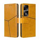 For Honor 80 GT Geometric Stitching Horizontal Flip Leather Phone Case(Yellow) - 1