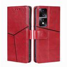 For Honor 80 GT Geometric Stitching Horizontal Flip Leather Phone Case(Red) - 1