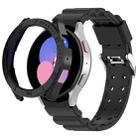 For Samsung Galaxy Watch4 Classic 46mm Armor Silicone Watch Band + Protective Case(Black) - 1