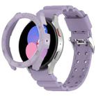 For Samsung Galaxy Watch4 Classic 46mm Armor Silicone Watch Band + Protective Case(Purple) - 1