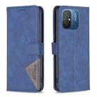For Xiaomi Redmi 12C Magnetic Buckle Rhombus Texture Leather Phone Case(Blue) - 1