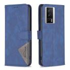 For Xiaomi Redmi K60 / K60 Pro Magnetic Buckle Rhombus Texture Leather Phone Case(Blue) - 1