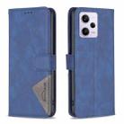 For Xiaomi Redmi Note 12 Pro+ Global Magnetic Buckle Rhombus Texture Leather Phone Case(Blue) - 1