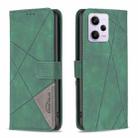For Xiaomi Redmi Note 12 Pro+ Global Magnetic Buckle Rhombus Texture Leather Phone Case(Green) - 1