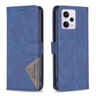 For Xiaomi Redmi Note 12 Pro 5G Global Magnetic Buckle Rhombus Texture Leather Phone Case(Blue) - 1