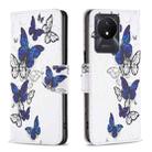 For vivo Y02 4G Colored Drawing Pattern Leather Phone Case(Butterflies) - 1