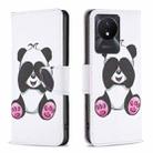 For vivo Y02 4G Colored Drawing Pattern Leather Phone Case(Panda) - 1