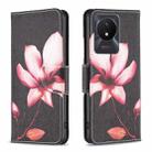 For vivo Y02 4G Colored Drawing Pattern Leather Phone Case(Lotus) - 1