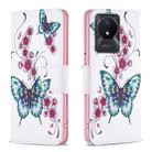 For vivo Y02 4G Colored Drawing Pattern Leather Phone Case(Flowers Butterfly) - 1