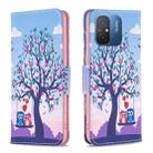 For Xiaomi Redmi 12C Colored Drawing Pattern Leather Phone Case(Owl) - 1