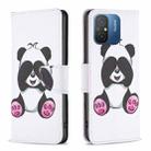 For Xiaomi Redmi 12C Colored Drawing Pattern Leather Phone Case(Panda) - 1