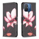 For Xiaomi Redmi 12C Colored Drawing Pattern Leather Phone Case(Lotus) - 1