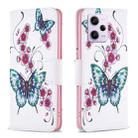 For Xiaomi Redmi Note 12 Pro+ Global Colored Drawing Pattern Leather Phone Case(Flowers Butterfly) - 1