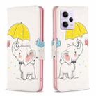 For Xiaomi Redmi Note 12 Pro+ Global Colored Drawing Pattern Leather Phone Case(Umbrella Elephant) - 1