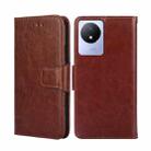 For vivo Y02 4G Crystal Texture Leather Phone Case(Brown) - 1