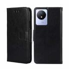 For vivo Y02 4G Crystal Texture Leather Phone Case(Black) - 1