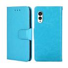 For Fujitsu Arrows N F-51C Crystal Texture Leather Phone Case(Sky Blue) - 1