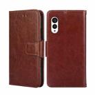 For Fujitsu Arrows N F-51C Crystal Texture Leather Phone Case(Brown) - 1