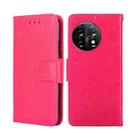 For OnePlus 11 Crystal Texture Leather Phone Case(Rose Red) - 1