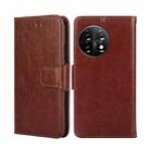 For OnePlus 11 Crystal Texture Leather Phone Case(Brown) - 1
