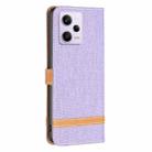 For Xiaomi Redmi Note 12 Pro+ Global Color Block Denim Texture Leather Phone Case(Purple) - 3