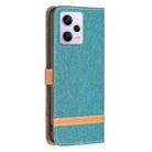 For Xiaomi Redmi Note 12 Pro+ Global Color Block Denim Texture Leather Phone Case(Green) - 3