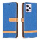 For Xiaomi Redmi Note 12 Pro+ Global Color Block Denim Texture Leather Phone Case(Royal Blue) - 1