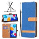 For Xiaomi Redmi Note 12S 4G / Note 11 Color Block Denim Texture Leather Phone Case(Royal Blue) - 1