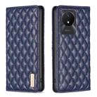 For vivo Y02 4G Diamond Lattice Magnetic Leather Flip Phone Case(Blue) - 1