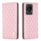 For vivo Y02 4G Diamond Lattice Magnetic Leather Flip Phone Case(Pink) - 1