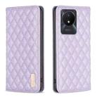 For vivo Y02 4G Diamond Lattice Magnetic Leather Flip Phone Case(Purple) - 1