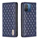 For Xiaomi Redmi 12C Diamond Lattice Magnetic Leather Flip Phone Case(Blue) - 1