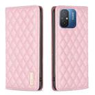 For Xiaomi Redmi 12C Diamond Lattice Magnetic Leather Flip Phone Case(Pink) - 1