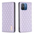 For Xiaomi Redmi 12C Diamond Lattice Magnetic Leather Flip Phone Case(Purple) - 1