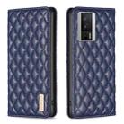 For Xiaomi Redmi K60 / K60 Pro Diamond Lattice Magnetic Leather Flip Phone Case(Blue) - 1