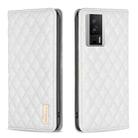 For Xiaomi Redmi K60 / K60 Pro Diamond Lattice Magnetic Leather Flip Phone Case(White) - 1