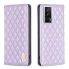 For Xiaomi Redmi K60 / K60 Pro Diamond Lattice Magnetic Leather Flip Phone Case(Purple) - 1