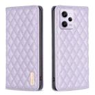 For Xiaomi Redmi Note 12 Pro+ Global Diamond Lattice Magnetic Leather Flip Phone Case(Purple) - 1